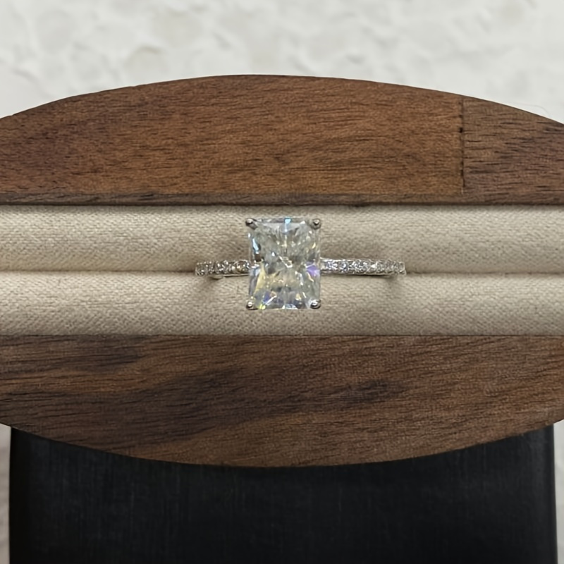 Vintage Style Radiant Cut Moissanite Engagement Ring